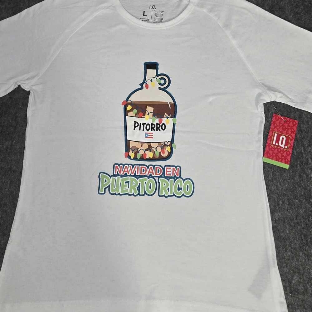 White T-Shirt - Puerto Rico Christmas Design